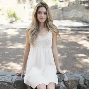 White Summer Drop Waist Dress
